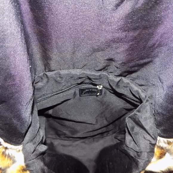 COOL ATTITUDES Leopard Faux Fur Jacket Size Small & Crossbody Purse Ladies Set - Picture 6 of 7